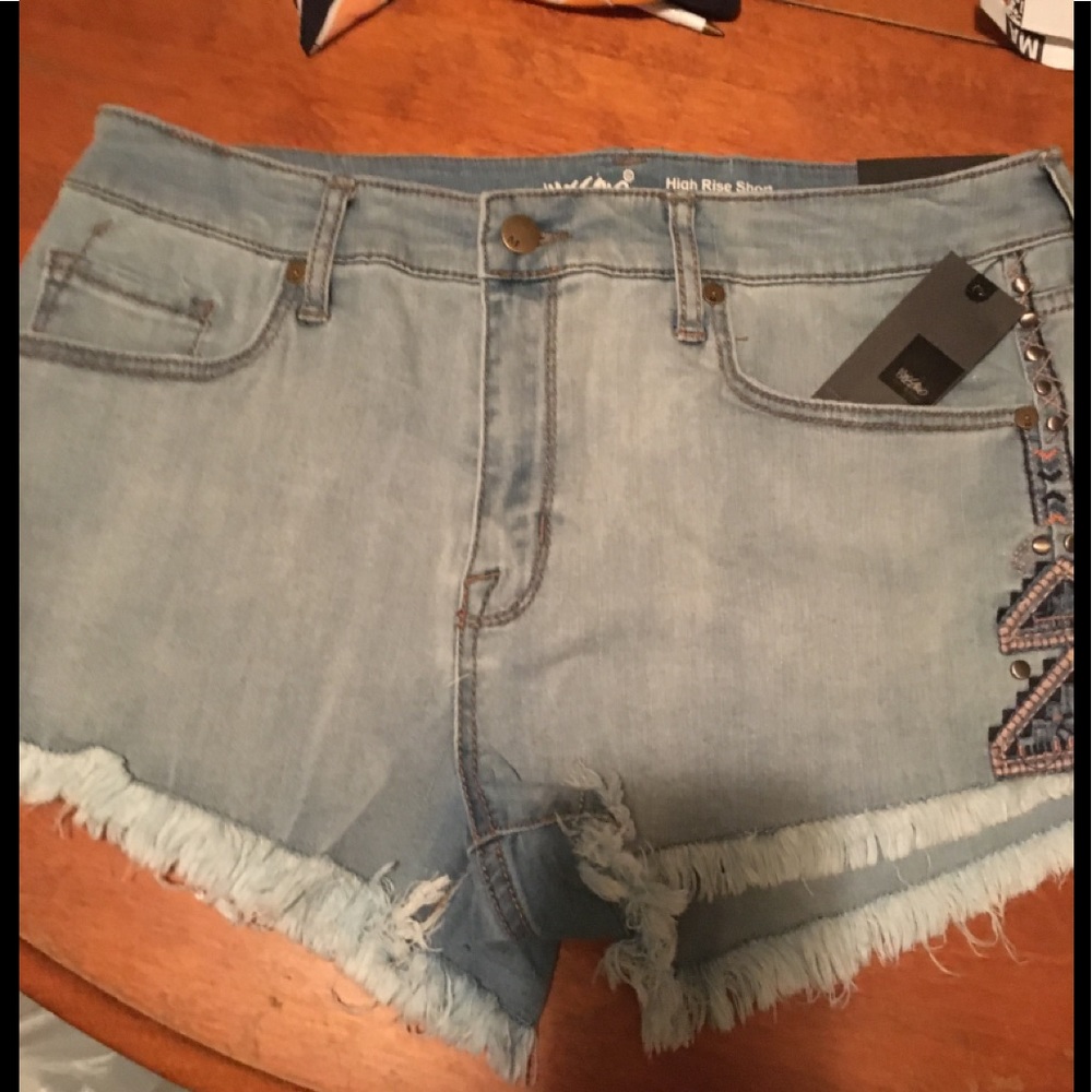 High rise jean shorts